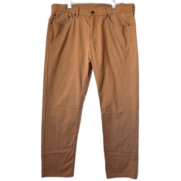 Levi's Men's 505 Regular Fit Jeans Caraway Stretch Twill 38W x 32L Tan Khaki - Picture 2 of 10